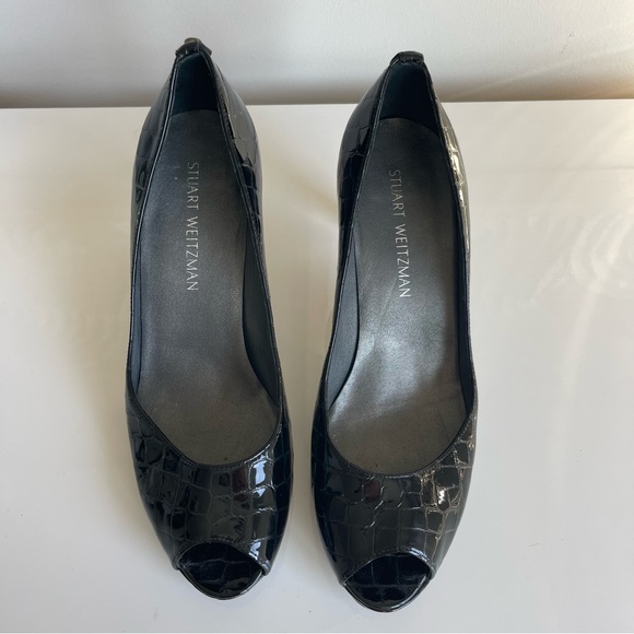Stuart Weitzman Black Crocidile Heels - Picture 2 of 12